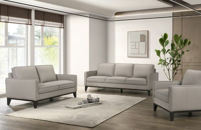 New Classic® Home Furnishings Aaron Leather Mist Gray Sofa-1