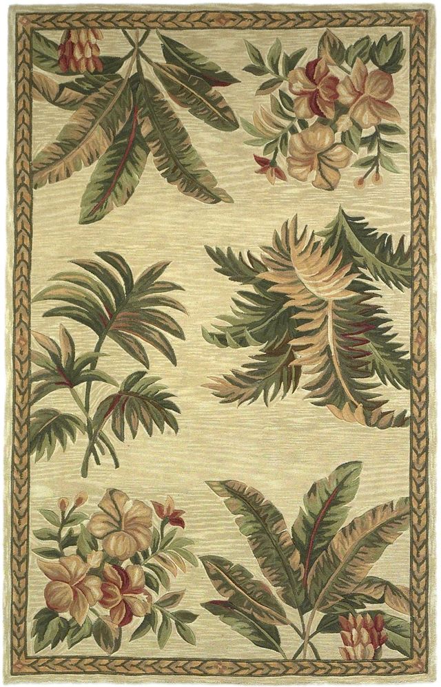 KAS Rugs Sparta Ivory Tropical Oasis 5'x8' Rug-0