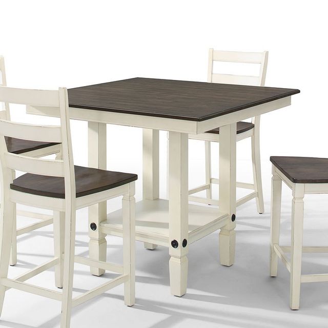 Intercon Glennwood Charcoal 42" Square Gathering Table with White Base-0