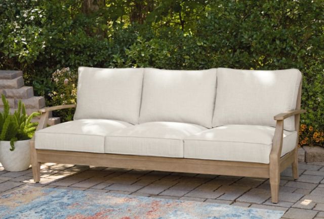 Signature Design by Ashley® Carter Hall Beige Fabric/Wooden Outdoor Sofa-4