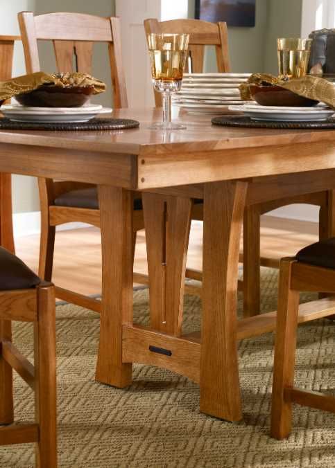 A-America® Cattail Bungalow Amber Trestle Dining Table-3