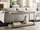 Hammary® Huron Blonde Oak Sofa Table with Antique Brass Frame-1