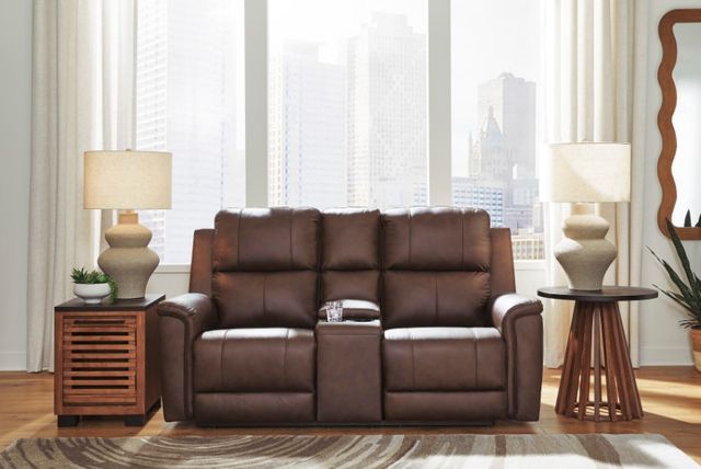 Signature Design by Ashley® Bleckley Espresso Power Reclining Loveseat with Console and Adjustable Headrest-2