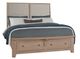 Vaughan-Bassett Woodbridge Clear Maple/Gray Queen Upholstered Panel Storage Bed-0