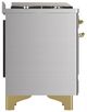 Ilve® Majestic III 36" Stainless Steel Pro Style Dual Fuel Liquid Propane Range with Solid Door and Brass Trim-4