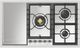 Ilve Nostalgie II 36” Stainless Steel Liquid Propane Cooktop with 5 Black Brass Burners and Griddle-0