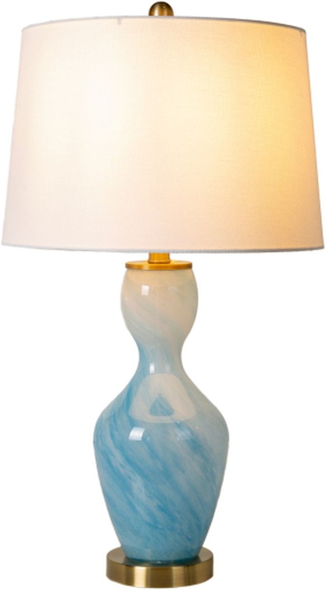 Surya Hobart Blue/White Lamp-1