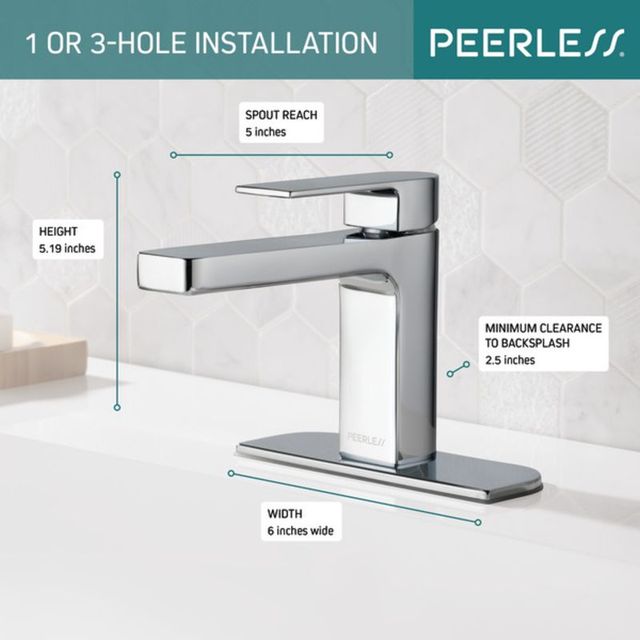Peerless Xander® Chrome Single Handle Bathroom Faucet without Pop-Up-4