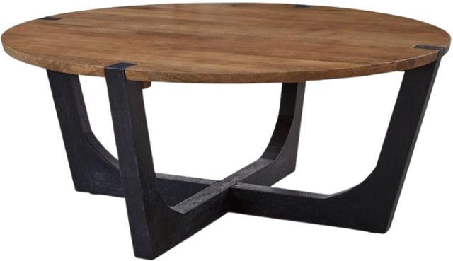 Signature Design by Ashley® Hanneforth Brown Coffee Table with Black Base-0