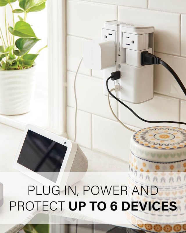 Sanus® White On-Wall Surge Protector-4