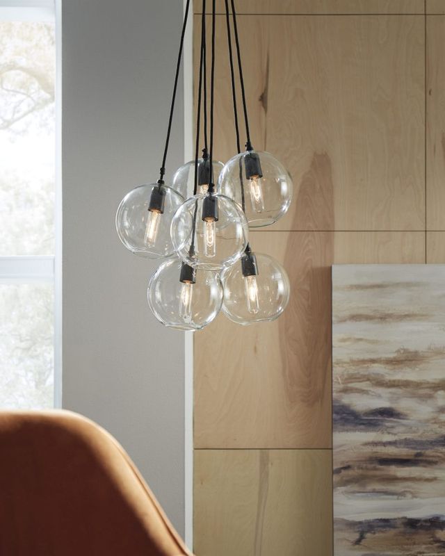 Signature Design by Ashley® Sybil Clear/Black Glass Pendant Light-2