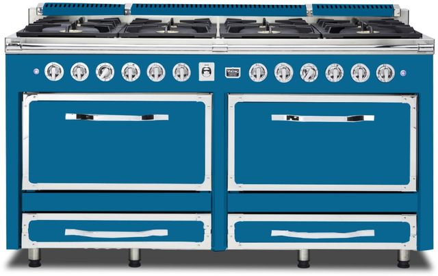 Viking® Tuscany 66" Alluvial Blue Dual Fuel Pro-Style Dual Fuel Natural Gas Range-0