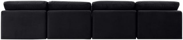 Meridian Furniture Indulge 4-Piece Black Armless Velvet Sofa-3