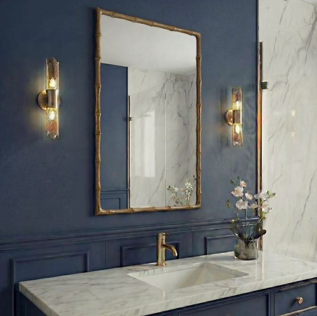 Uttermost® Brass Bamboo Antique Brass Rectangle Mirror-1