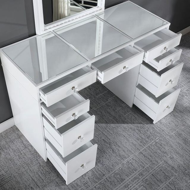 Furniture of America® Louise 2-Piece White Vanity Set-1