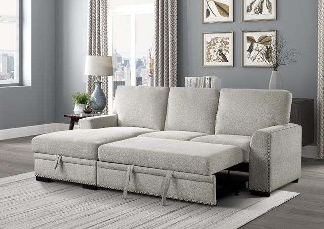 Homelegance® Morelia 2-Piece Beige Left-Arm Facing Pull-out Sleeper Sectional and Chaise-1