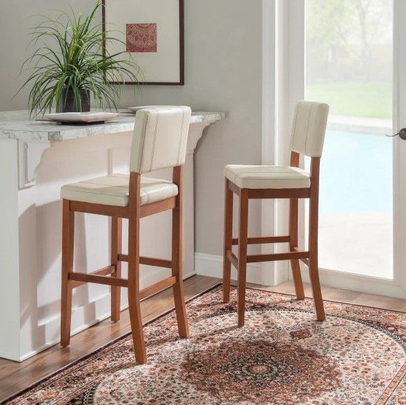 Linon Milano Cream Bar Stool-1