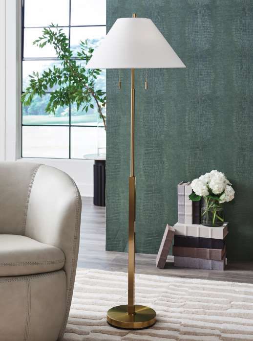 Signature Design by Ashley® Haigwood Gold Floor Lamp-1