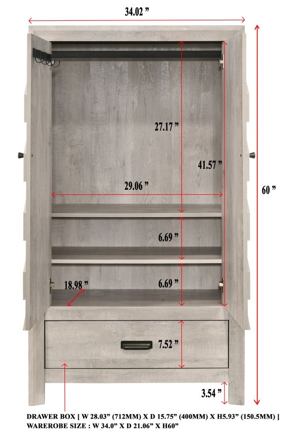 Crown Mark Valor White Armoire-2