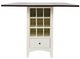 Jofran Inc. Asbury Park Autumn Brown Counter Drop Leaf Table with White Base-2