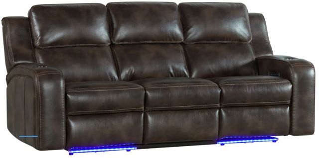 Intercon Silhouette Bolero Coffee Dual Power Sofa-1