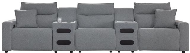 Signature Design by Ashley® Modmax II 5-Piece Pepper/Salt Power Reclining Modular Sectional with Audio Console-0