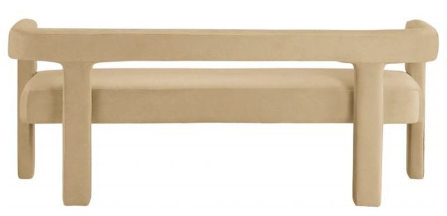 Meridian Furniture Athena Camel Velvet Upholstered Bench-1