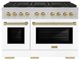 ZLINE Autograph Edition Paramount 48" 6.7 Cu. Ft. Satin Stainless Steel Dual Fuel Range with 8 Burner DuoPro™ Cooktop and Dual Ovens with White Matte Doors and Champagne Bronze Accents-0