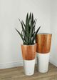 Le Present Lux Natura White And Wood 28" Planter-5