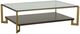 Fairfield® Libby Langdon Cannon Glass Top Cocktail Table with Smoke Stone Base-0