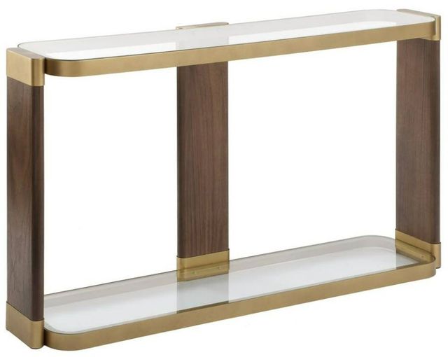 Uttermost® Ryles Gold/Walnut Console Table-0