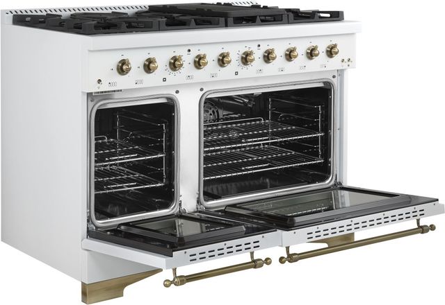FORNO® Antico Series Alta Qualita 48" White Pro Style Gas Range-3