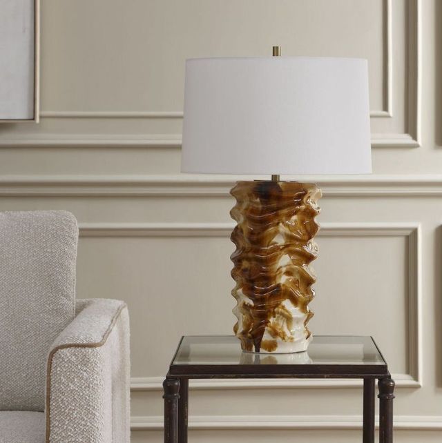 Uttermost® Bassa Brown/Cream Glazed Table Lamp-2