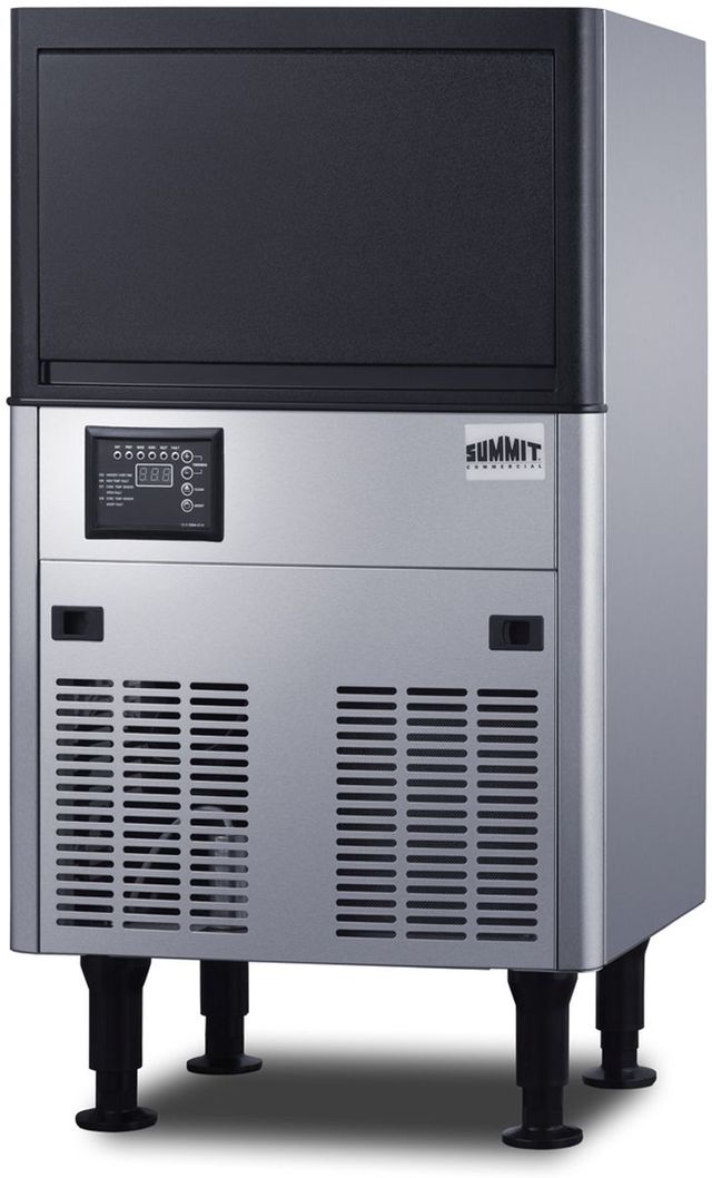 Summit® 20" 80 lb. Stainless Steel Freestanding Ice Maker-2