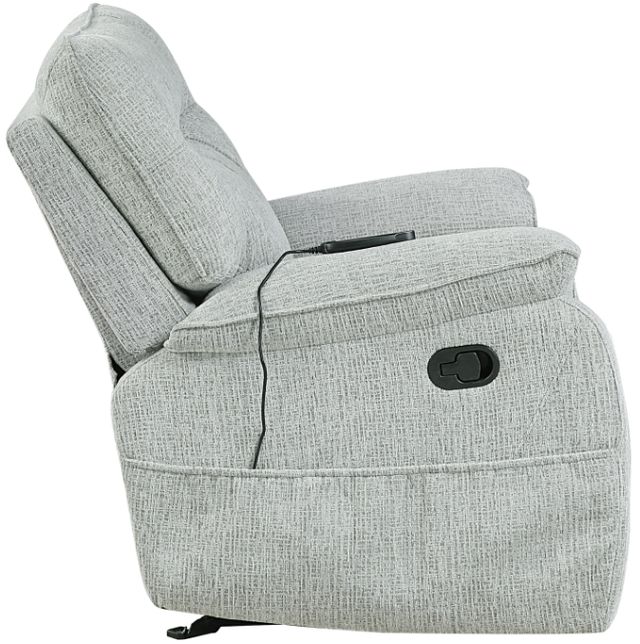 New Classic® Home Furnishings Chablis Mist Gray Manual Glider Recliner-4