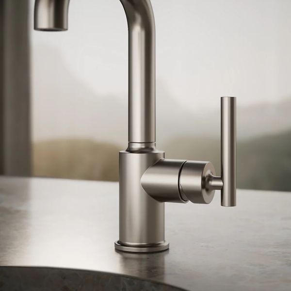 KOHLER® Purist® Vibrant Stainless Single-Handle Bar Sink Faucet-3