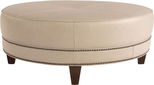 Smith Brothers Customizable 2000 Leather Large Round Ottoman-0