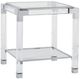 Lillian August Monti Glass Top Side Table with Acrylic Base-0