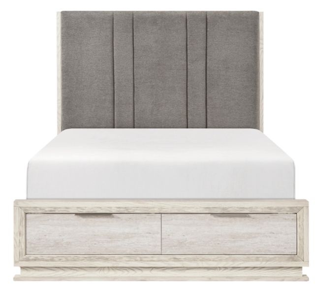 Homelegance® Noctis Beige/Gray Queen Platform Bed with Footboard Storage-2