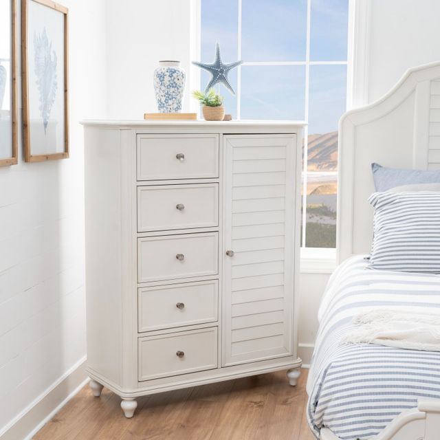 Powell® Naples Antique White Wardrobe-1