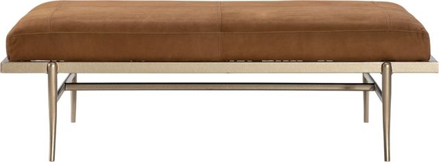 Hooker® Furniture Melange Tobin Brown/Champagne Gold Cocktail Ottoman-2