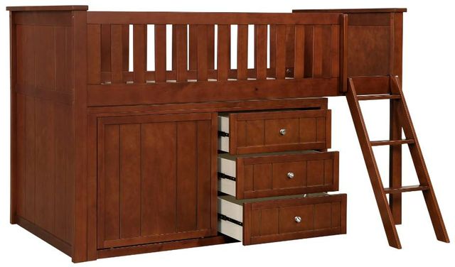Homelegance® Rowe Dark Cherry Twin Low Loft Bunk Youth Bed with Dresser-3