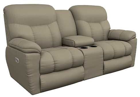 La-Z-Boy® Morrison Sable Power Reclining Loveseat with Console and Headrest-0