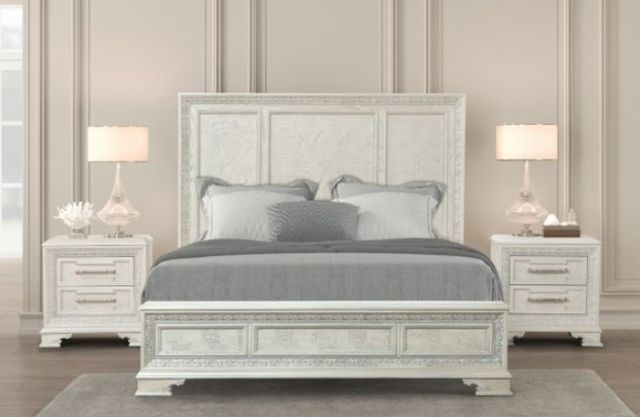 Furniture of America® Stella Mia 4-Piece Creamy White Queen Bedroom Sets-2