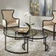 Uttermost® Rhea 2-Piece Glass Top Nesting Coffee Table Set with Satin Black Base-1