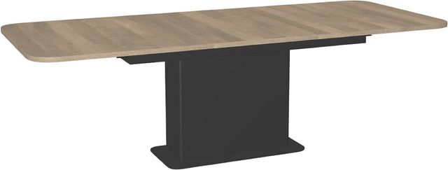 Amisco Customizable Lucarelli 96" Rectangular Extendable Table with 1" Birch Veneer, Radius Corners and 1 Leaf-1