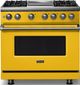 Viking® 5 Series 36" Daffodil Pro Style Dual Fuel (LP) Range with Polished Chrome Trim-0
