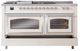 Ilve® Nostalgie II Noblesse 60'' Antique White Pro Style Dual Fuel Range with Chrome Trim-3