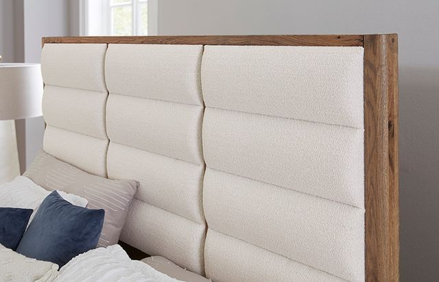 LM Co Home By Vaughan-Bassett Crafted Oak by Ben & Erin Napier Natural/White King Upholstered Panel Bed -2