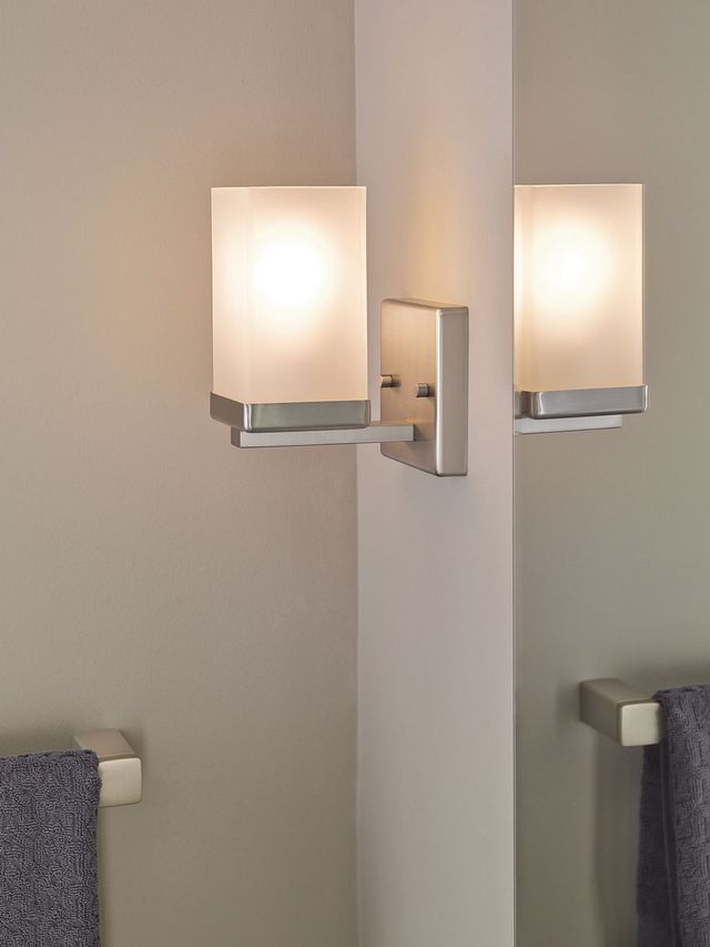 Moen® 90°™ Brushed Nickel One Globe Bath Light-1